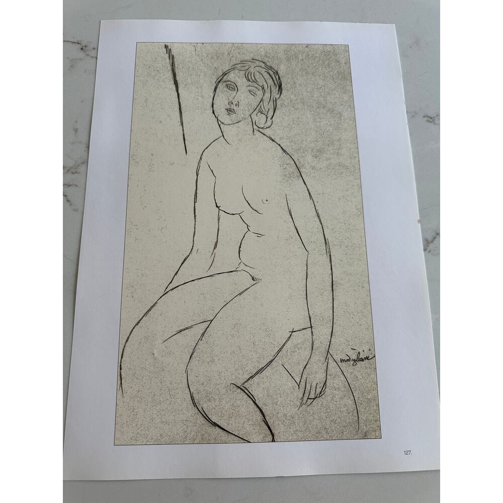 Modigliani, Jeanne Hébuterne, Drawing, Print, Portrait, Art, ~ 250626-WH 365
